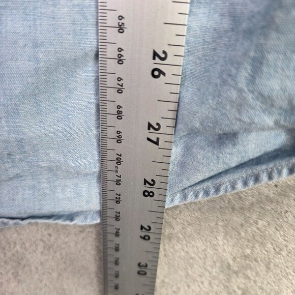 Mens Ralph Lauren Custom Fit Blue Denim Shirt Button-Up Long Sleeve Cotton XL - Picture 7 of 8